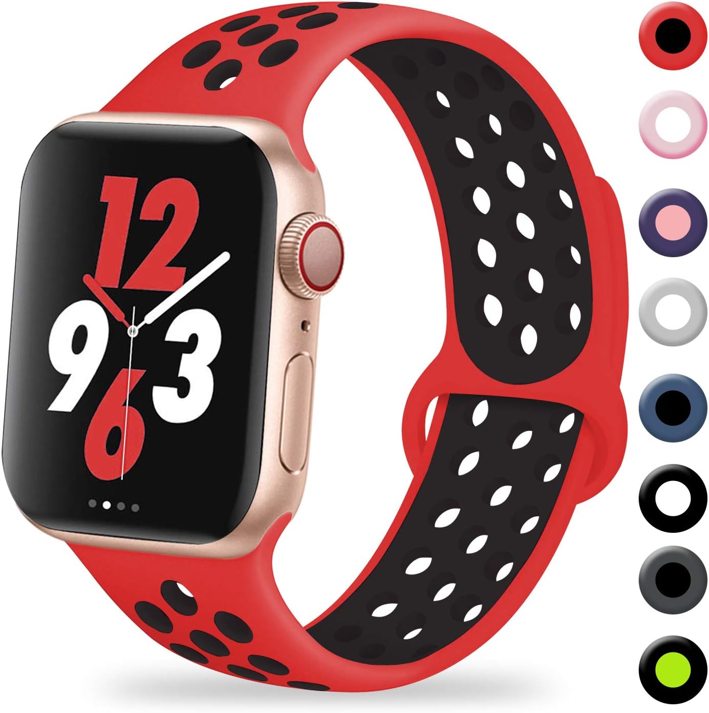 TIMTU Compatible with Apple Watch Band 38mm 42mm 40mm 44mm, Soft Silicone Wristband for Apple Watch Series 4/3/2/1 for Woman and Man