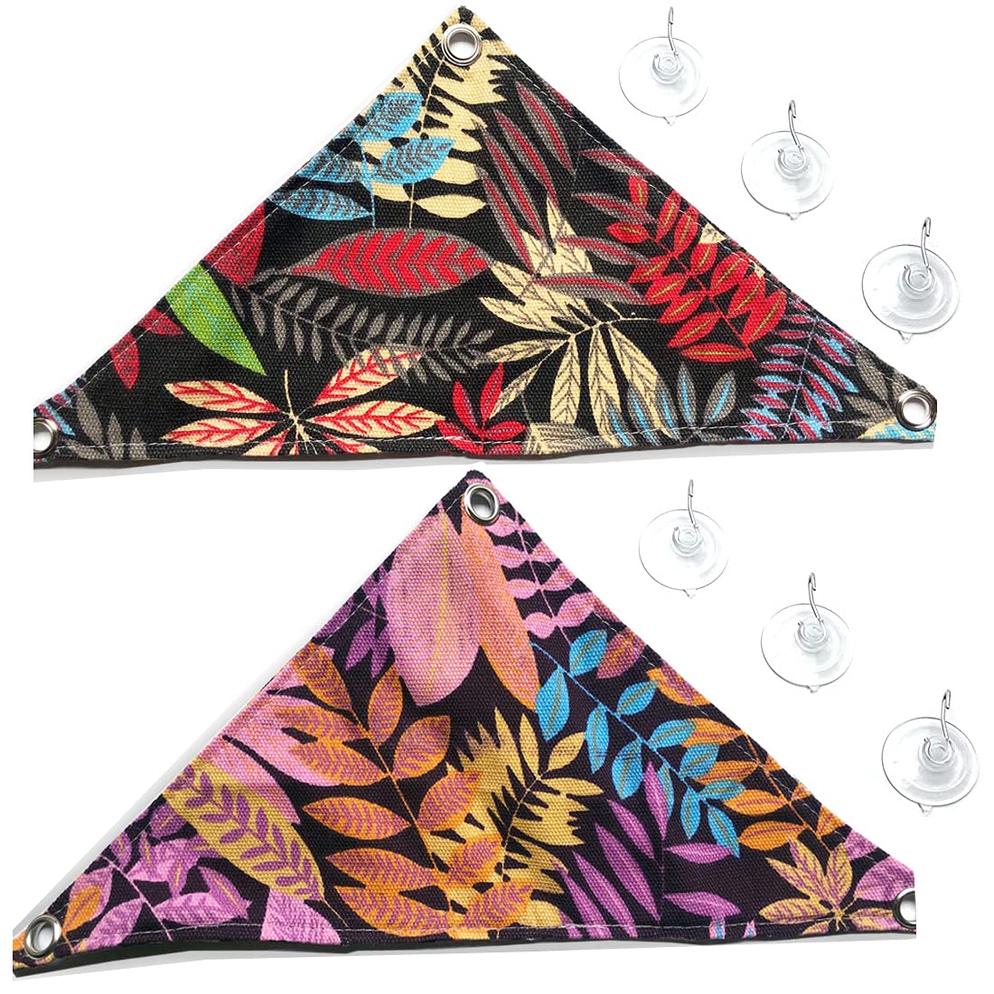 Vinnykud 2 Pcs Reptile Bearded Dragon Hammock Lizard Hanging Bed with Suction Cups Terrarium Decoration Accessories for Geckos Reptile Snakes and Other Small Animals