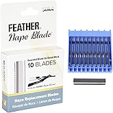 Feather - Nape Blades - Single Edge Guarded Replacement Blades – Fits Feather Nape & Body Razor – For Thinning, Layering, Precision Styling & Body Hair Removal – Japan Made - 10 Pack