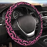 Pink Ribbons Breast Cancer Awareness 15 Inch Universal Steering Wheel Covers, Anti Slip Sweat Absorption Elasticity Car Accessories Steering Wheel Protector,Applicable to All Cars
