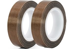 QRITY 2 Rolls Electrical Tape PTFE Coated Fiberglass Adhesive Tape, 15mm x 10m High Temp Insulation Tape, for Vacuum Sealer Machine, Impulse Sealers Insulation