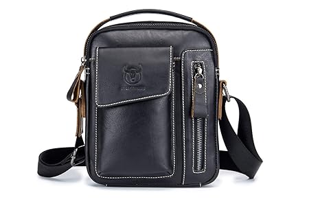 WeeDee Echtleder Umhängetasche Aktentasche - Herren Schultertasch Messenger Bag,Handtasche Leder, Tablettasche Echtes Lederta