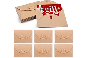 HANSGO 100PCS Gift Cards Envelopes, Mini Gift Card Holders 4x2.8 Inch with Gold Border & Heart Clasp for Wedding, Birthday, Baby Showers, Business, Thanksgiving, Cute Gifts For Boyfriend Girlfriend