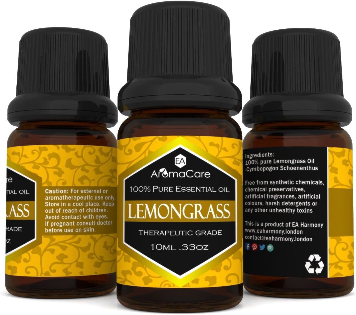 EA AromaCareLemongrass Aromatherapy Essential Oil, Therapeutic Grade,100% Pure, 10ml