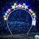 Abien Light Up Star Headband LED Rhinestone Hairband Glitter Star Halo Crown Headpiece Sparkle Birthday Headhoop for Women