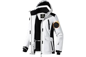 FREE SOLDIER Women's Waterproof Ski Snow Jacket Warm Fleece Lined Winter Rain Jacket with Hood Fully Taped Seams