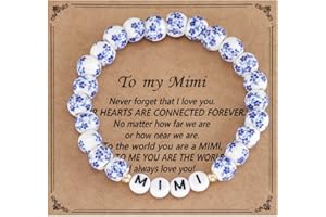 Kivosliviz Mimi Gifts for Birthday from Grandkids Grandson Grandma Mothers Day Jewelry Mimi Bracelet Blue
