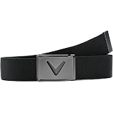 Callaway Men's V-Logo Web Golf Belt with Durable Textured Stretch Material and Metal Tip Adjustable Buckle