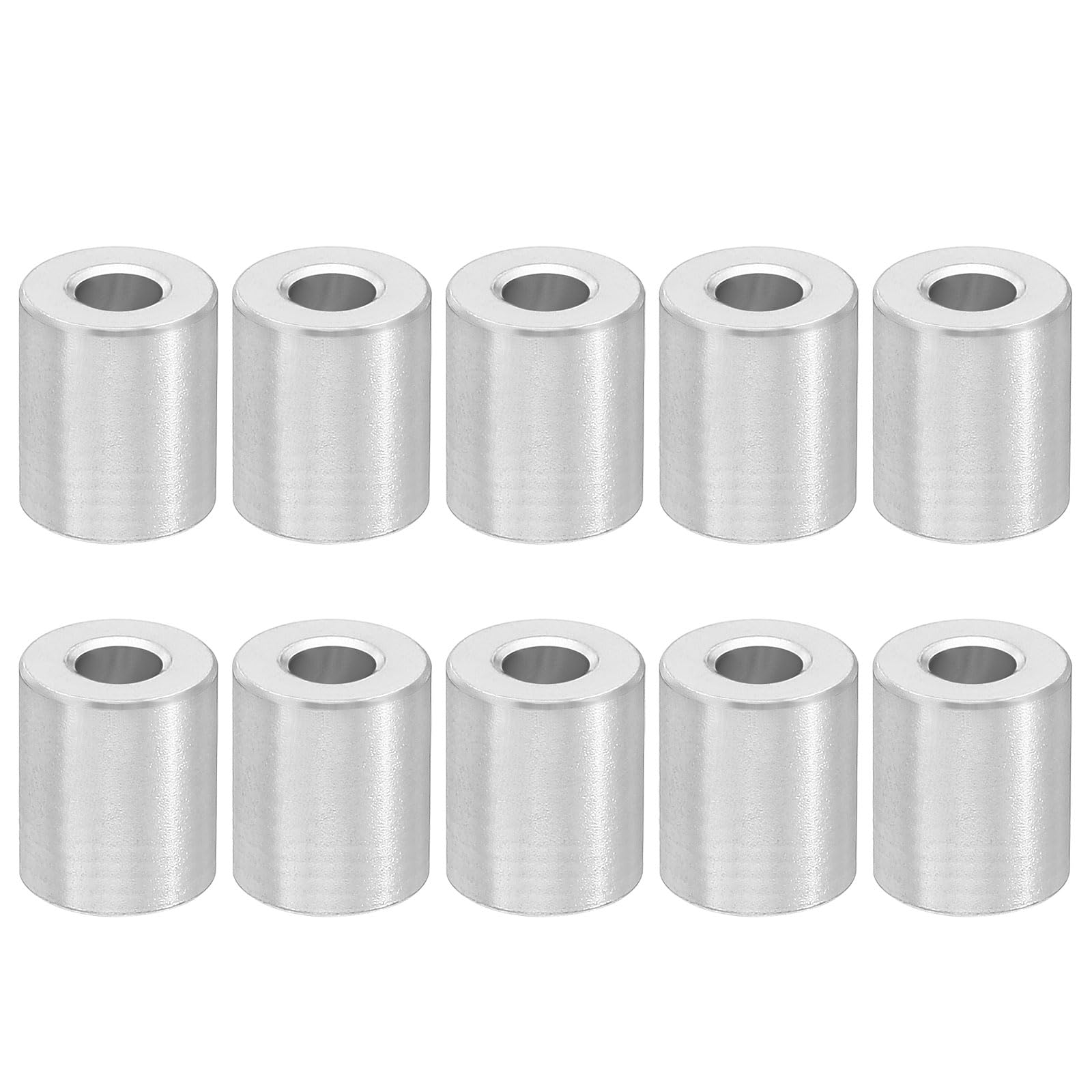 PATIKIL M4 Aluminum Spacers, 10 Pcs Metal Spacer Aluminum 4.2mm ID x 10mm OD x 12mm L Aluminum Spacer Screw Standoff Round for 5/32inch or M4 Screw Bolts