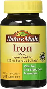 Amazon.com: Nature Made Iron 65 mg, 365 Tablets: Health ...
