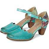 L'Artiste Parchelle Women's Hand Painted Leather D'Orsay Shoes with Strap