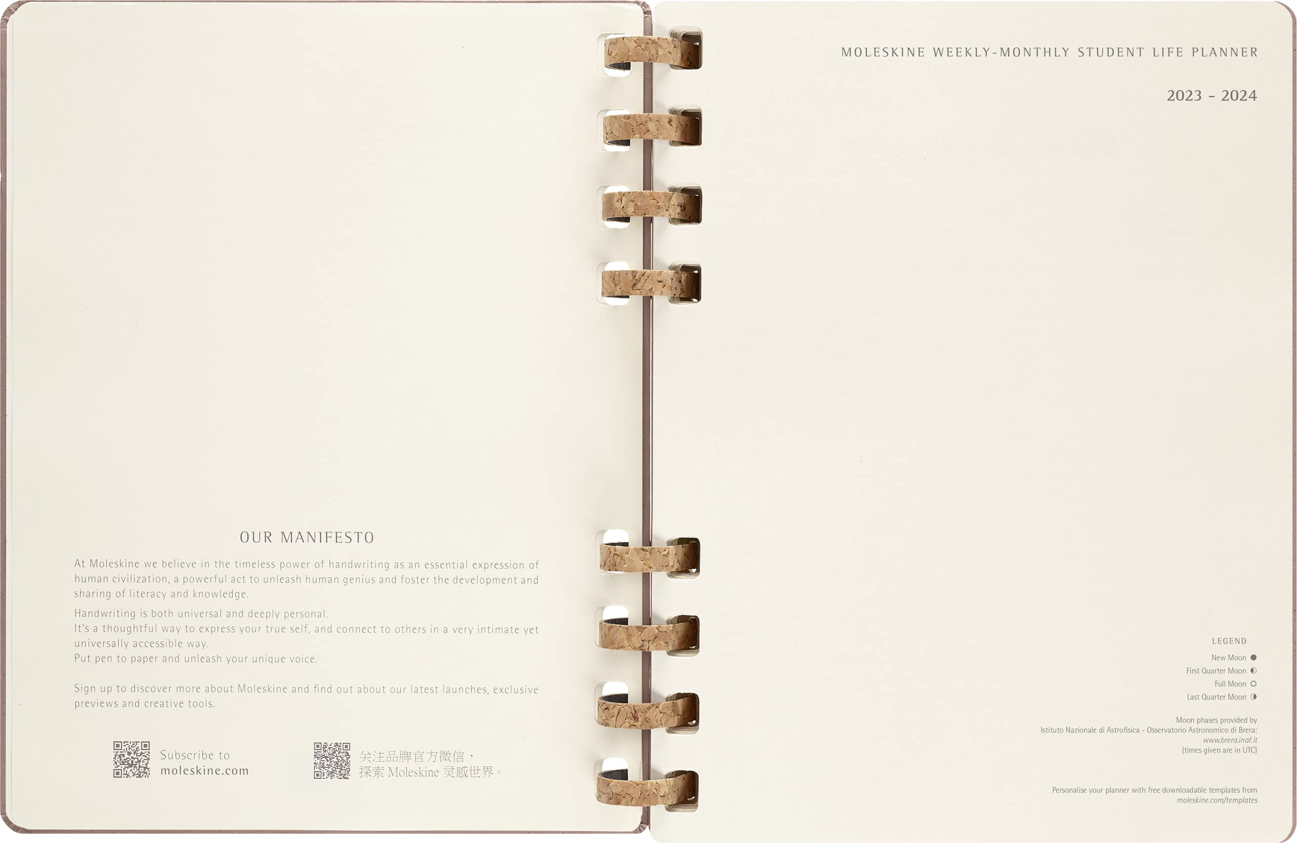 Moleskine 2024 Spiral Academic Planner, 12M, Extra Large, Crush Almond, Hard Cover (7.5 x 10)