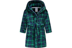 Fraprasty Boys Fleece Robe Hooded Toddler Soft Bathrobe Pajamas Sleepwear for Kids Girls 2-16 Years