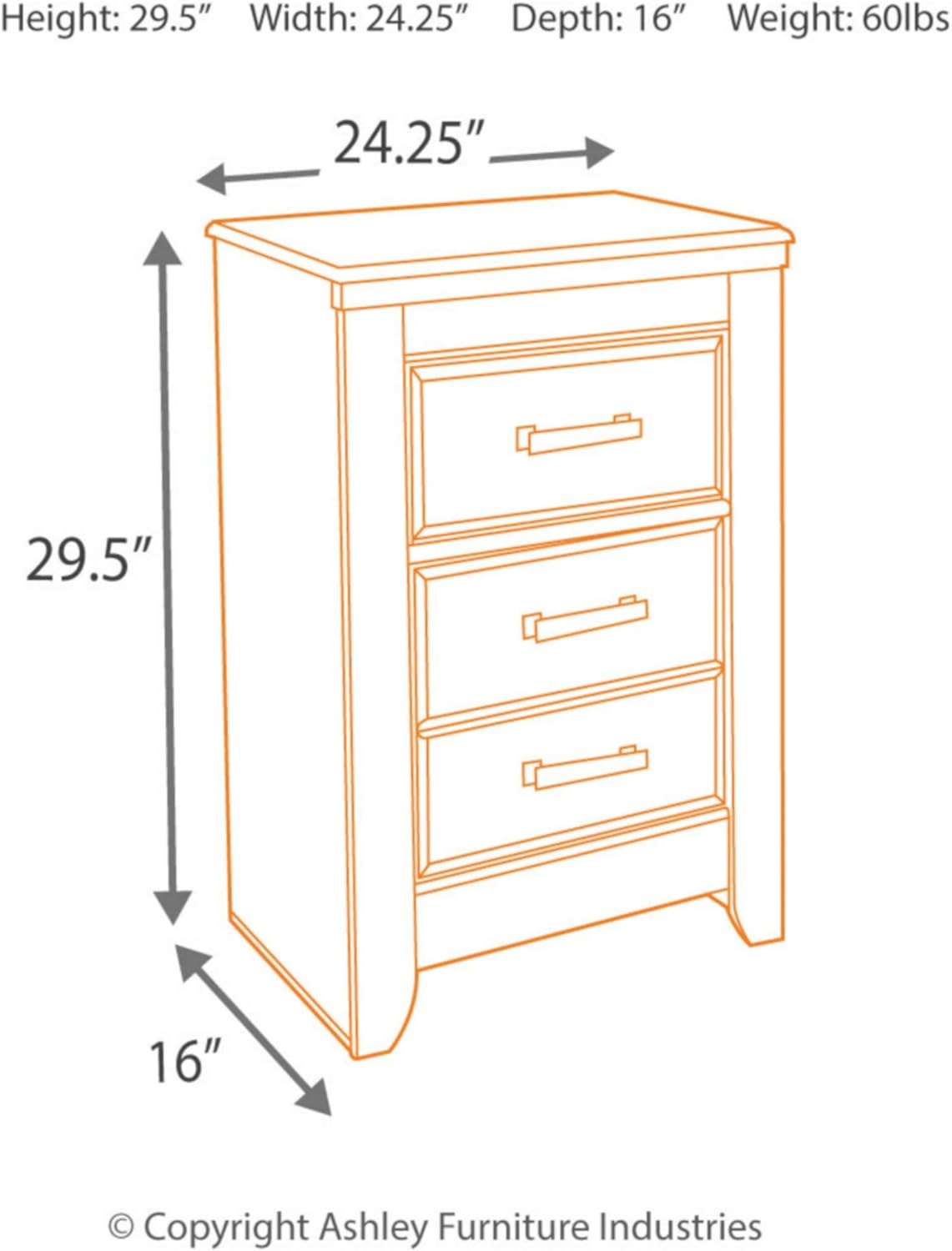 Ashley Furniture Signature Design - Juararo Nightstand - 2 Drawer - Rectangular - Dark Brown: Furniture & Decor