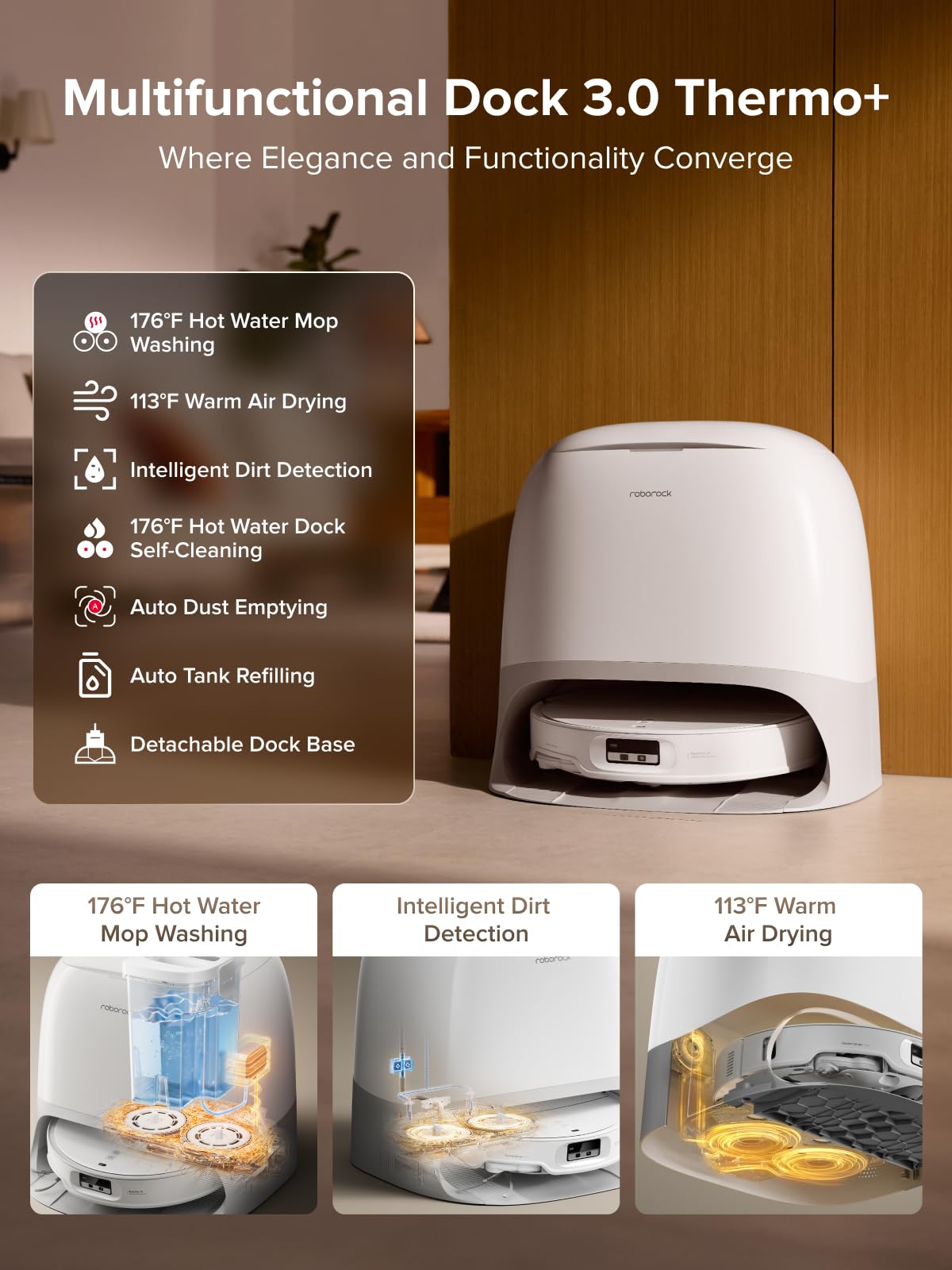 roborock Qrevo CurvX Robot Vacuum and Mop, 22,000Pa Suction, 3.14’’ Ultra Slim, Zero-Tangling Design, Reactive AI Obstacle Recognition, AdaptiLift Chassis, Auto Hot Water Mop Washing & Drying