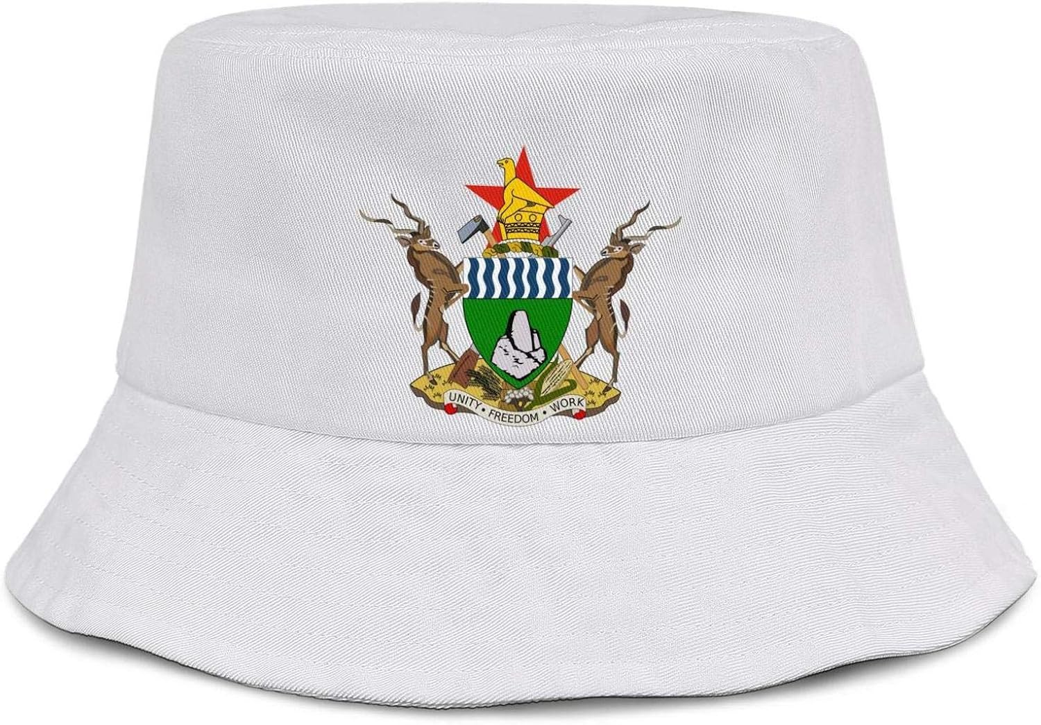 Unisex Cotton Outdoor Hat Zimbabwe National Emblem Beach Sun Hat Summer