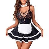 Avidlove Sexy Maid Lingerie for Women Halloween Outfit French Maid Costume Babydoll Lingerie Dress Cosplay Lingeries
