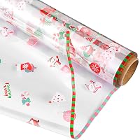 PRETYZOOM Christmas Cellophane Wrap Roll 2. 5 Mil Cellophane Wrapping Paper to Christmas Flower Gift Baskets Arts Crafts…