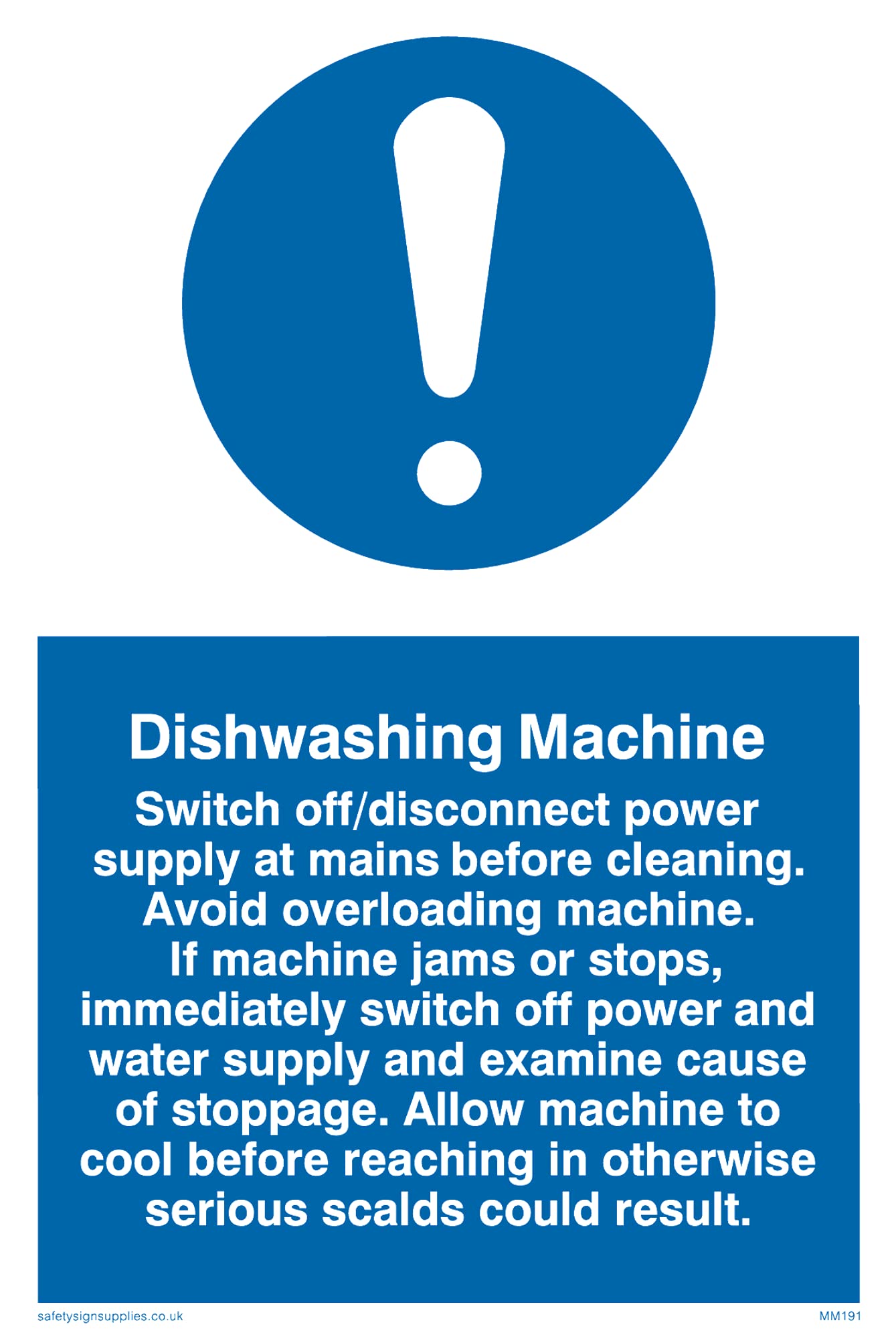 Pack of five - Dishwashing Machine Rules Sign - 100x150mm - A6P