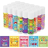 50 Pack Valentines Teacher Appreciation Gifts Bulk Lip Balms Teacher Staff Team Valentines Day Thank You Gift Valentines Day Gifts for Women Men Volunteer School Classroom Teacher Gifts(Colorful)