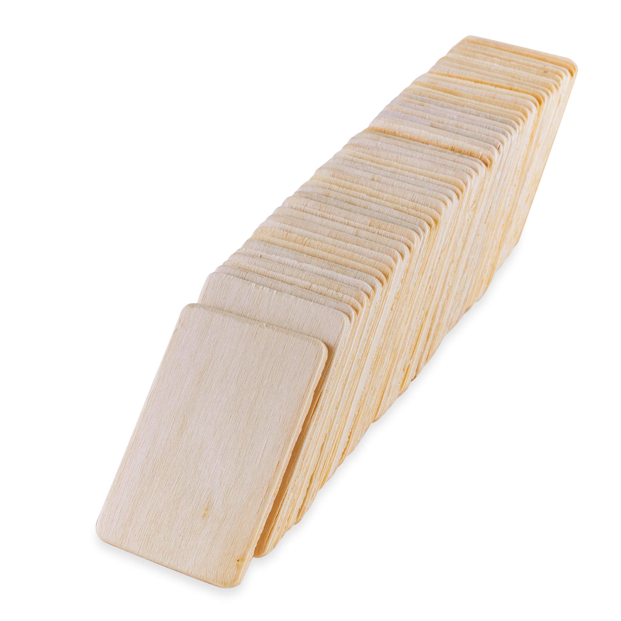 Super Z Outlet 50 Pack Unfinished Natural Wood Rectangle Blank Pieces Wooden Tags Slices for Arts & Crafts, Painting DIY Decorations, Embellish, Burning & Staining (2.08” x 1.37” Rectangle)