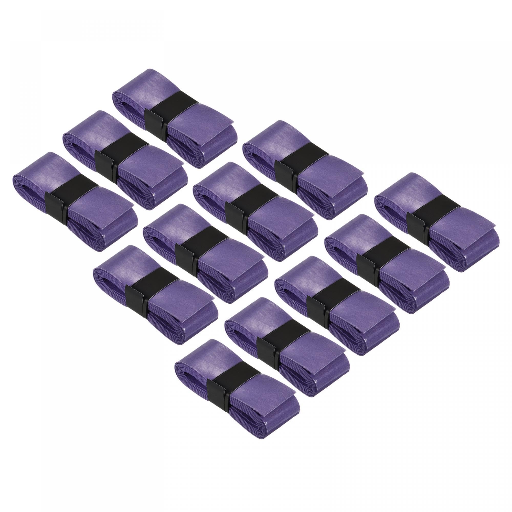 PATIKIL 43.3" Tennis Racket Grip Tape with Hole, 12 Pack PU Overgrip Stretchy Non-Slip Absorb Sweat for Badminton Fishing Rod, Purple
