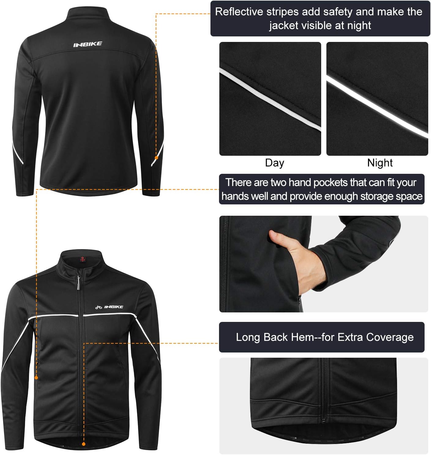INBIKE Winter Men's Windproof Thermal Cycling Running Jacket: Clothing