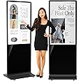 YCKJNB 49 inch Indoor Digital Signage 2K Touchscreen IPS Floor Standing Digital Kiosks Interactive Displays with WiFi HDMI/USB Input Auto AD Player, Android OS Black