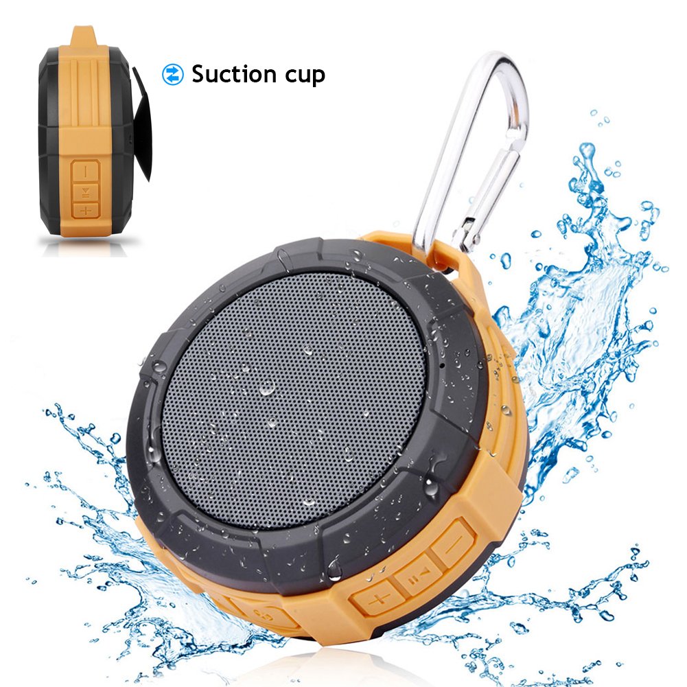 Bluetooth Shower Speaker Hcman Wireless Stereo Outdoor Waterproof Portable Speaker with Micro SD Card Slot,Built-In Mic,5W Driver, Suction Cup,Hands-Free Speakerphone