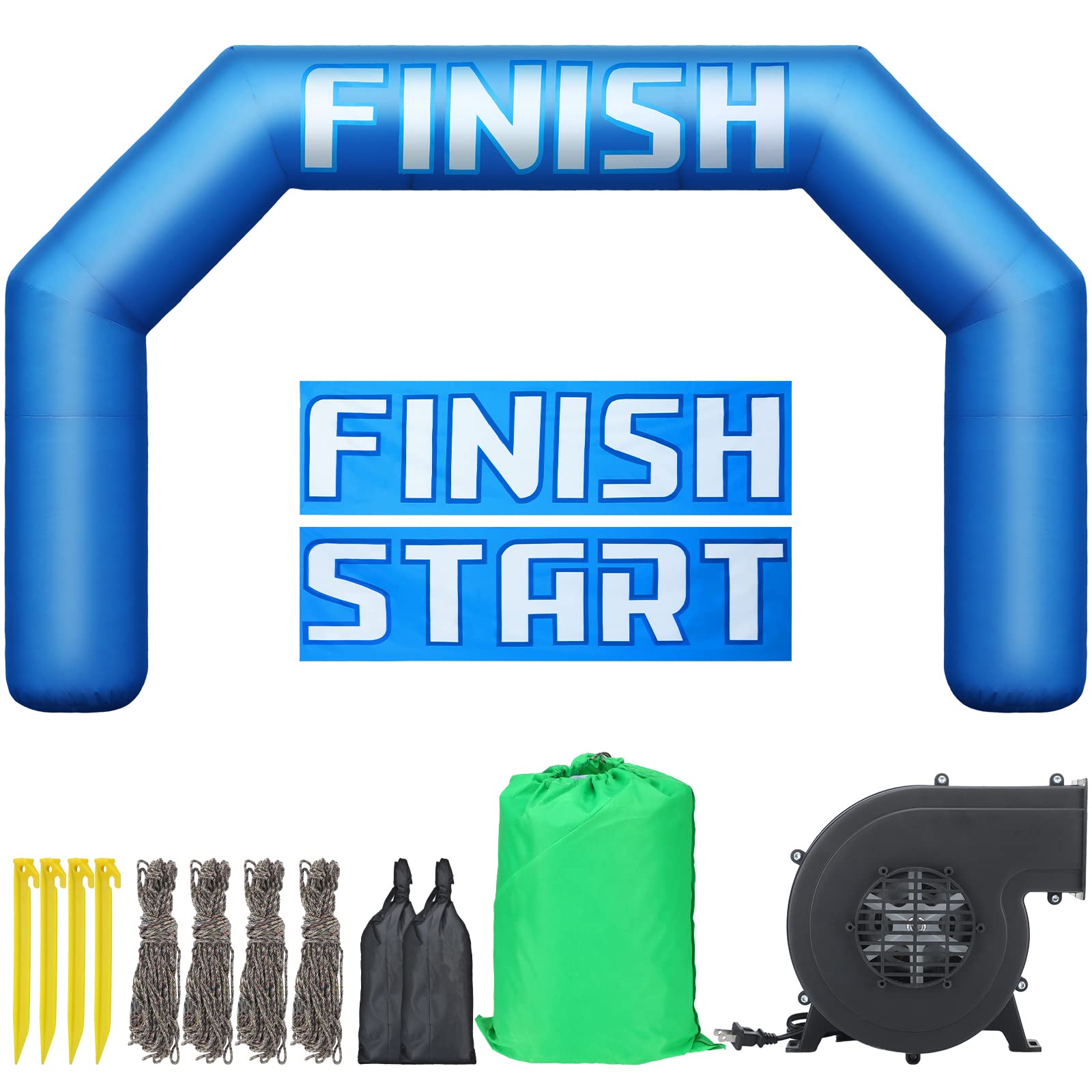 Photo 1 of Maitys Racing 20ft Inflatable Arch with Start Finish Line Banners and Air Blower Blue Hexagon Inflatable Archway Racing Blow up Archway for Race Outdoor Sport Party Advertising Commerce