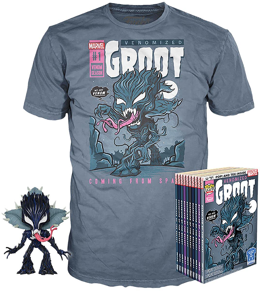 Funko Marvel Boxed Pop + Pop T-Shirt – Venom Groot (L)