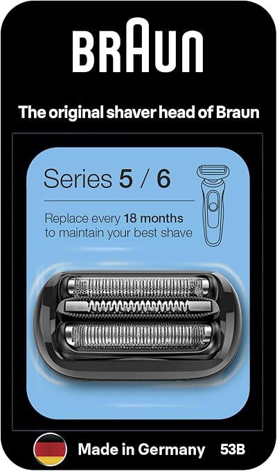 Braun Series 5 53B Replacement Shaver Head Black Original Head