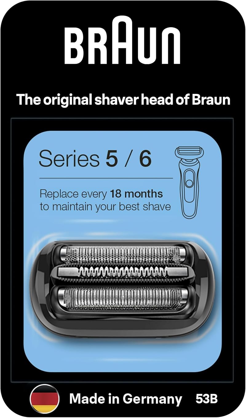 Braun Series 5 53B Replacement Shaver Head Black Original Head