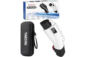 TAECHU Tesla to J1772 Adapter, Max 60 Amp & 250V, Only for J1772 EV Charging Adapter with Anti-Drop Lock, Compatible with Tesla Wall/Destination/Mobile Chargers（with A Storage Box）