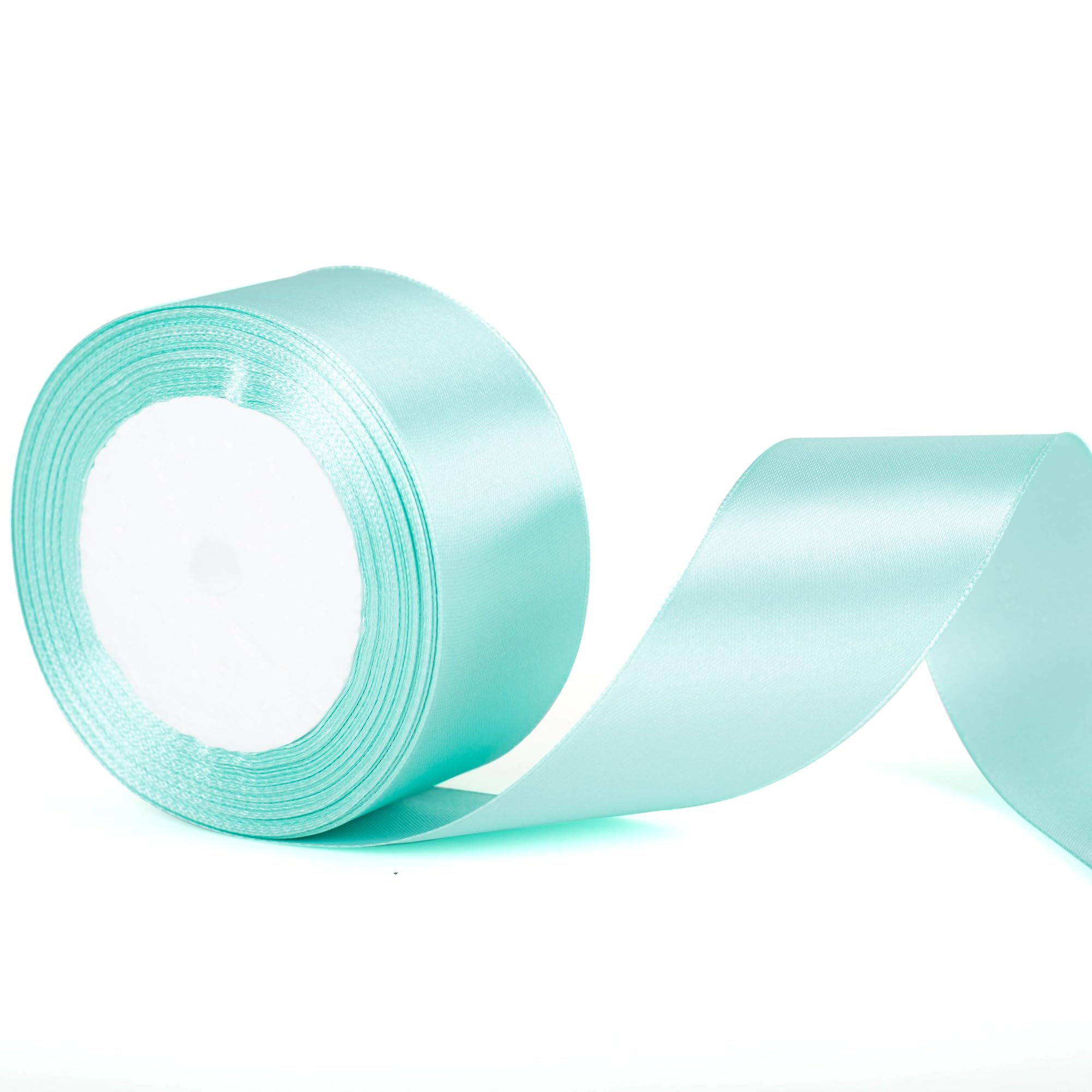 40mm Wide Teal Blue Thick Ribbon for Gift Wrapping 22m, Thick Turquoise Ribbons Fabric Satin Ribbon for Present Wrapping Christmas Florist Bouquet Cake Hair Bow Crafting Wedding Car Decoration
