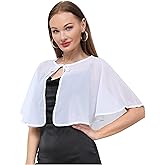 Women's Chiffon Shawl wraps Sheer Shrug Capelets for Evening Dress Wedding Cape Cover Up