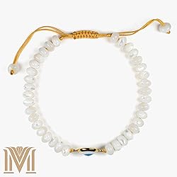 Handmade Evil Eye Bracelet – White Mother of