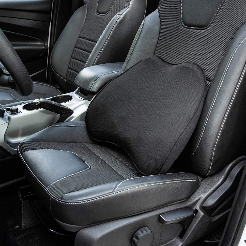 Basics Memory Foam Lumbar Support Pillow - Black: Automotive