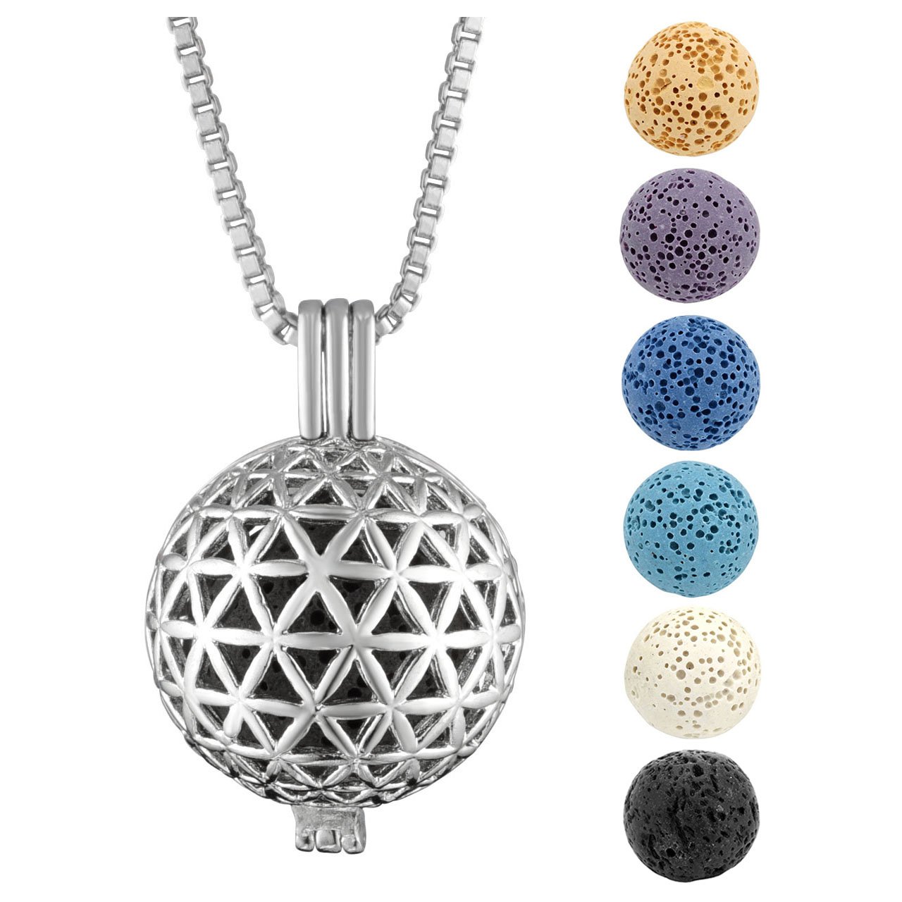 Top Plaza Aromatherapy Essential Oil Diffuser Lava Rock Stone Locket