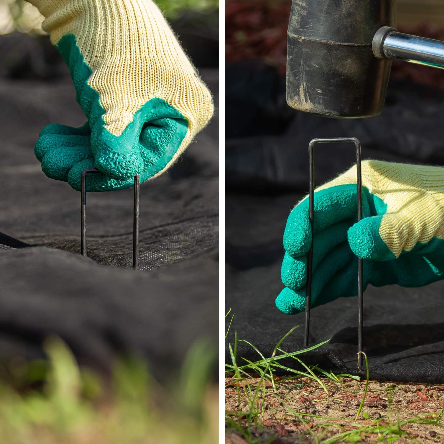 COM-FOUR® 50x Ground anchors made of carbon steel, Robust ground nails for fastening weed fleece and foils - Image 5