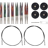 Knit Picks Options 2-3/4" Short Tip Interchangeable Wood Knitting Needle Set (Mosaic)