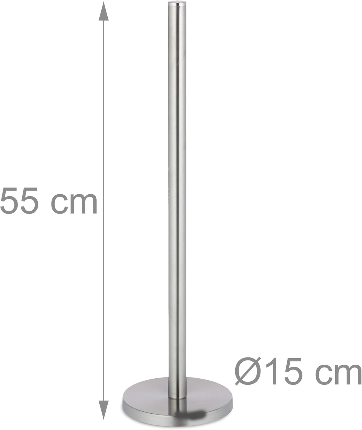 Relaxdays Toilet Paper Storage Holder, For 5 Rolls, Freestanding, Metal, Spare Rack, HxD: 55 x 15 cm, Silver - Image 5