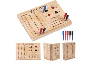 WODGOD Premium Wooden Foldable Euchre Scoreboard,Exquisite Design, Clear Prints,Thick and Durable Wooden Material,Euchre Game Accessories,Great Tool for Bridge Cards