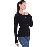 AmélieBoutik Women Cable Knit Cardigan Long Sleeve Open Front Button Down Knitwear Sweater Coat