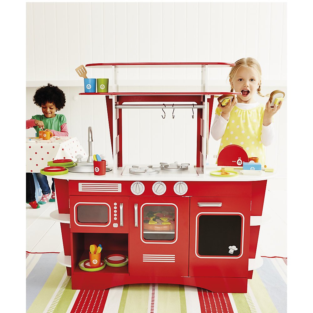 Pretend Play Red ELC Early Learning Centre 139155 Wooden Diner Kitchen ...