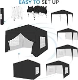 Yaheetech 3x3 Pop-Up Gazebo with Removable Side Panels & Wheeled Bag view 6