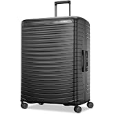 Samsonite Framelock Max Hardside Luggage with Spinner Wheels, Lightweight zipper-less (Asphalt Black, Large Spinner)