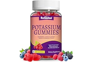 SMILDEHEAL Potassium Gummies,Chewable Potassium Supplement 1000mg for Adults, Support Leg Cramps & Muscle Health for Women & Men - Sugar-Free,Vegan,60 Count