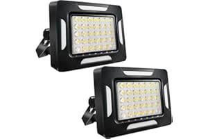 LED Work Light Rechargeable, 2 Pack 30W 2000LM Super Bright Portable Camping Light, 6500K/4500K/3000K, IP66 Waterproof Job Si
