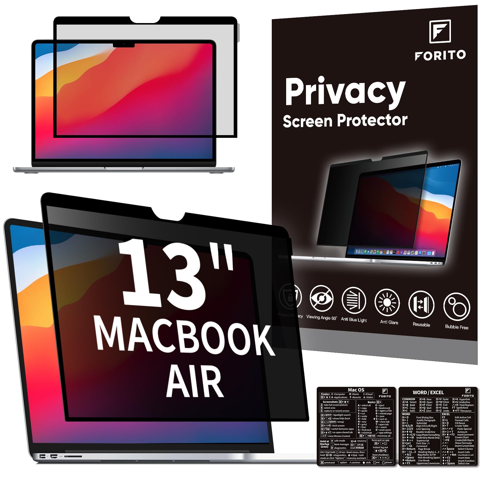 F FORITO Laptop Privacy Screen Compatible with